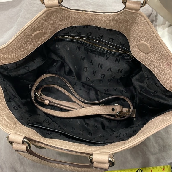 DKNY blush pink purse with handles, gold accents and adjustable shoulder strap - Picture 2 of 3